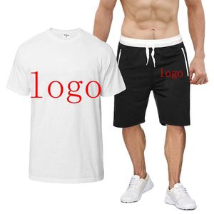 Erkek Trailsits Logo Özelleştirme Yazdır Yaz Mens Basketball 2piece T-Shirts Şort o boyunduruk kısa kollu gündelik harajuku tarzı takım