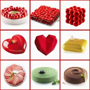 Baking Moulds Cake Decorating Mold 3D Silicone Molds Dish Tools For Heart Round Cakes Chocolate Brownie Mousse Make Dessert Pan1