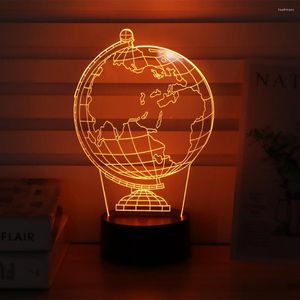 Night Lights Mini Light Globe-Shape Visual Optical Lamp 7 Color LED Home Decoration Gift