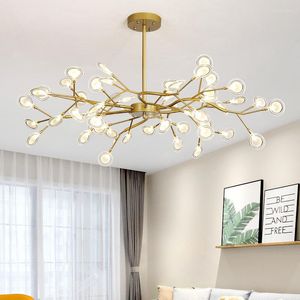 Lampade a sospensione Lampadario Firefly Luce nordica Lampada da soggiorno di lusso Calda e romantica Camera da letto principale Sospensione interna