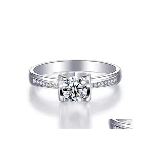 솔리테어 링 디자이너 BL 헤드 여성 웨딩 파티 1 CT Moissanite 반지 크기 920 패스 테스터 드롭 배달 보석 Dhinu