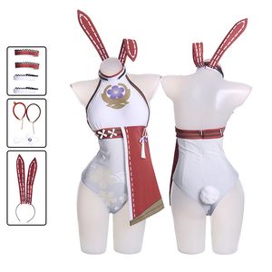 Anime Costumes Genshin Impact Yae Miko cosplay Bunny dziewczyna seksowna kombinezon Halloween dla kobiet