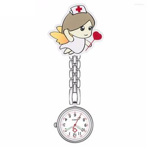 Pocket Watches Shelnhard 6 Styles Cartoon Cute Watch Fashion Girl Padrão Luminoso Pin Quartz Broche Fob