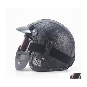 Caschi da moto Casco da motocross Maschera Occhiali rimovibili e filtro per la bocca Perfetto per caschi vintage mezzo viso aperto1 Drop Delive Dhvpk