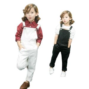 Jeans dziewczyny 2023 Dzieci modne mody suwdne spodnie solidne kolor Rompers 3-7t swobodny prosta nój