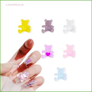 Nail Art Decorations 20pcs Butter Jade Baby Bear Ornaments KR/JP Trendy Heart Glossy Resin Decoration Candy Babybear Kawaii Charms 20