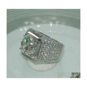 Pierścień Solitaire europejski i amerykańskie pierścionki modowe agresywne męskie diament FL Micro Set 756 Q2 Drop dostawa biżuteria