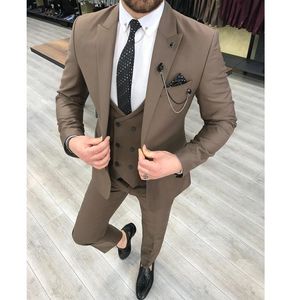 Men's Suits & Blazers 2023 Tailor Made Fashion Solid Color Men Slim Fit Groom Tuxedo For Wedding Dinner Party Male Clothing (Jacket Pants Ve