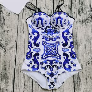 Letters Print Womens Swimwear Push Up One Piece Swimsuit Sexy Summer Beach Padded Bathing Suits