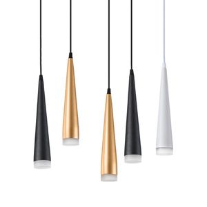 Lampade a sospensione Dimmerabile Moderno tubo affusolato Lampadario a LED Lampada da sospensione a sospensione per la casa Soggiorno Bar Cafe Droplight Spot LightPendant