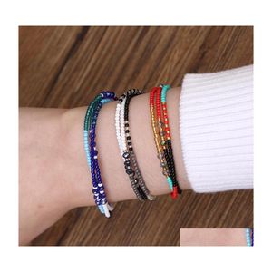 Charm Bracelets Bohemian Colorf Glass Seed Beads Bracelet 3 Layer Boho Mixed Trilaminar Braid For Women Girls With Frie Qyleby Bdefa Dhray