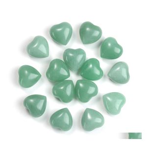 Arts And Crafts Natural Aventurine Stone Ornaments Carved 15X10Mm Heart Chakra Reiki Healing Quartz Mineral Tumbled Gemstones Hand H Dhgaj