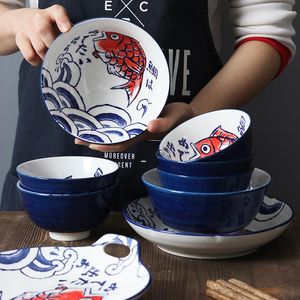 Tablice japońskie ręcznie malowane podkładka do podkładu stołowego Kreatywna osobowość talerz naczynia gospodarstwa domowego głębokie miski ryżowe zupa