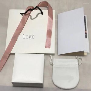Jewelry Pouches Classic White High Quality Ring Necklace Packaging Gift Box
