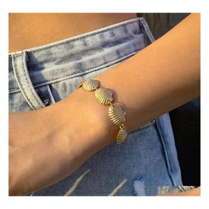 Cadeia Boho Bracelets de corda de casca de metal artesanal ￠ m￣o para mulheres Summer Summer Beach Coight Ankle Leg Jewelis