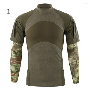 Magliette da uomo T-shirt tattica da uomo Camicia da combattimento a maniche corte Paintball Uniforme dell'esercito militare T-shirt da caccia da escursionismo