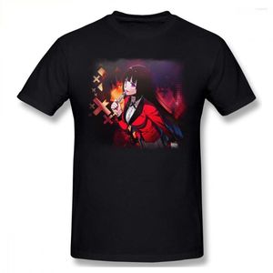 Camisetas masculinas kakegurui yumeko jabami jogador compulsivo kawaii camisa de anime de grande porco algodão de algodão curto de algodão curto