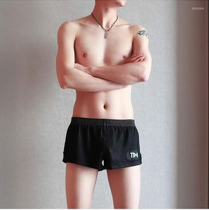 Underbyxor män underkläder exy män bryter bomull löst boxershorts boxare sexiga manliga solida andningsbara