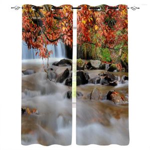 Curtain Forest Waterfall Autumn Modern Window Curtains For Living Room Bedroom Kitchen Treatment Drapes Home El Decoration