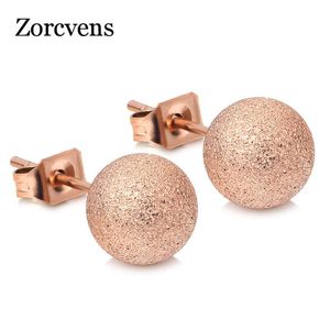 Studörhängen Modyle 2023 Rose Gold Color Rostfritt stål Boll för kvinnamodsmycken