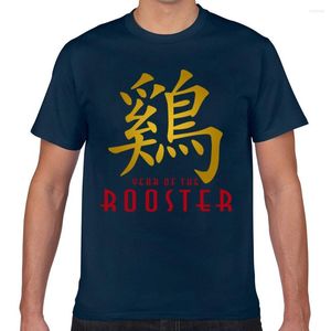 Męskie koszule topy koszulki mężczyźni chiński zodiak rok rooster seksowne harajuku geek print męski tshirt xxx