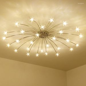 Luzes de teto Lâmpada led nórdica moderna atmosfera simples quarto sala de estar Estudo de personalidade criativa cheia de lâmpadas de estrelas