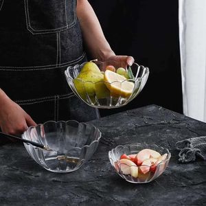 Skålar 2st akryl salladfrukt skål pc transparent plast vegetabilisk dessert högkvalitativ bordsartiklar