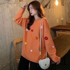 Kvinnors tröjor Korean Style Knitwear Spring and Autumn Long Sleeve Idle Style.kio