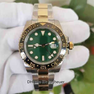 BP Maker V2 Mens Watch 40mm GMT 116718 Green Dial 18k Yellow Gold Ceramic Bezel Watches Sapphire Glass Asia 2813 Movement Mechanical Automatic Men's Wristwatches