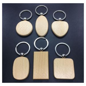 Keychains Bedanyards Blank Wood Key Chain Titchers Round Square Rec Sma