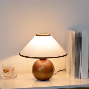 Vintage Style Wood LED Desk Light Bedside Lamps Nightlight For Farmhouse Lighting Kids Room Bookcase Dining Decor
