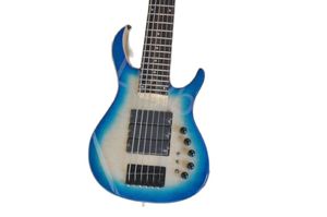 LvyBest Electric Bassi Guitar Factory Custom Blue Body 6 Strings com hardware preto Fingerboard de pau -rosa fornecem servi￧o personalizado