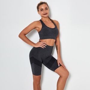 Yoga-Outfit, 2-teiliges Sportanzug-Set für Damen, Shorts-Sets, Workout, Fitnessstudio, Kleidung, Sport-BH und Damen-Trainingsanzug