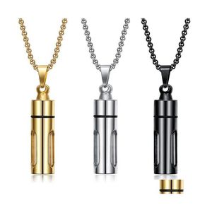 Pendant Necklaces Openable Screw Cap For Stainless Steel Chain Wishing Bottle Per Jars Glass Vial Necklace Lucky Charm Drop Delivery Oti2G