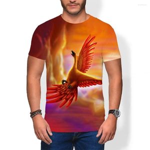 Мужские рубашки T Phoenix Рубашка детская футболка для футболки Harajuku Print Print Anime Одежда для сет