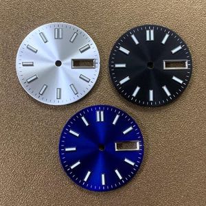 Watch Repair Kits 28.5mm Sun Pattern Dial NH35 Green Luminous For NH36 Automatic Movement Dual Calendar NO S LOGO