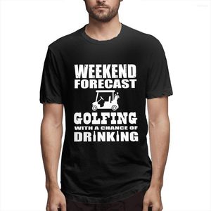 Men's T Shirts Weekend Forecast Golfing Drinking Short Sleeve T-shirt Summer Tops Fashion Tees