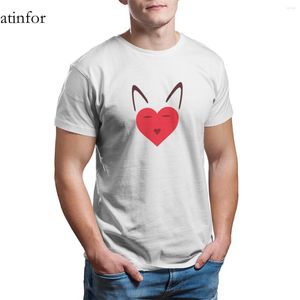 Men's T Shirts Cat Love Image Expressed With Heart Design Logo T-Shirt Games Kawaii Retro Cool Hip-Hop Mens Clothes 26022