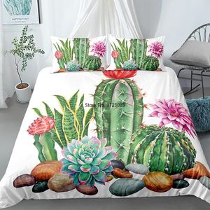 Bedding Sets Fashion Cactus Plant-printed Set 3D Home Decor Down Quilt Cover Pillowcase Bedroom Multi-size Textile