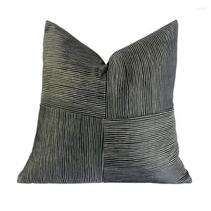 Kissen einfacher silbergold Streifen Patchwork Schwarz Cover Dekorative Hülle moderne Wohnzimmersofa Stuhl Bettwäsche Coussin