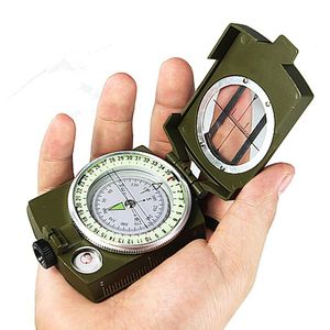 Gadget da esterno Bussola luminosa di avvistamento in metallo dell'esercito militare professionale per l'escursionismo in campeggio verde