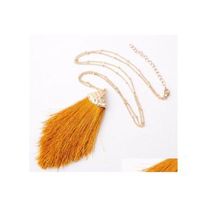 Pendant Necklaces Fashion Jewelry Cotton Thread Tassel Necklace Ladies Long Sweater Drop Delivery Pendants Dhdco