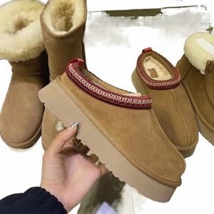 Klasyczne buty śnieżne Op55 Designer Ultra Mini Tasman Slipper Dealworld Australian Womens Mini Half Warm Bot Winter Fur Plusz Satynowe botki kostki Rozmiar 3 59sy#