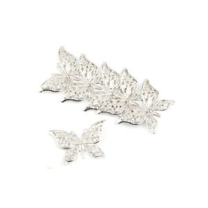 Chains Butterfly Filigree Wraps Sier Color Metal Connectors Crafts 39X25Mm For Jewelry Making Diy Accessories Charm Pendant Supplier Dhxcm