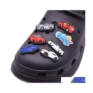 Shoe Parts Accessories Pvc Racing Car Decoration Charm Buckle Jibitz For Croc Charms Clog Buttons Pins Drop Delivery Shoes Dhcsx