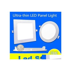 Luzes do painel de LED 0/5/6/7/8 9W/12W/15/18W/25W Teto esbelto diminuído AC 110240V, incluindo pilotos, entrega de entrega de queda de iluminação interna Otdu4