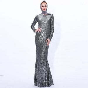 Ubranie etniczne Donsignet Sukienka muzułmańska moda Ramadan Fishtail cekiny długie arabskie szczupły abya Abaya Turcja