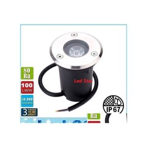 Yeraltı Lambaları Açık 3W DC 12V Bahçe LED Peyzaj Işık Higower Temperli Cam Square IP67 Su geçirmez lamba Damla Teslimat OTDBH