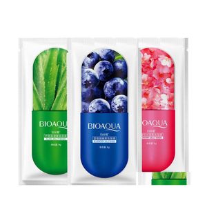 Falska ￶gonfransar Bioaqua Jelly Mask Face Care Aloe Vera /Blueberry /Cherry Blossom Three Types Valfritt fuktgivande Sleep Facial 1st DH5BC