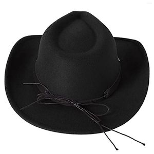 Baskenmütze, Cowgirl-Hut, Band, Vintage, winddicht, schwarz, bequem, trendig, vielseitig, breite Krempe für Damen, Anziehpartys